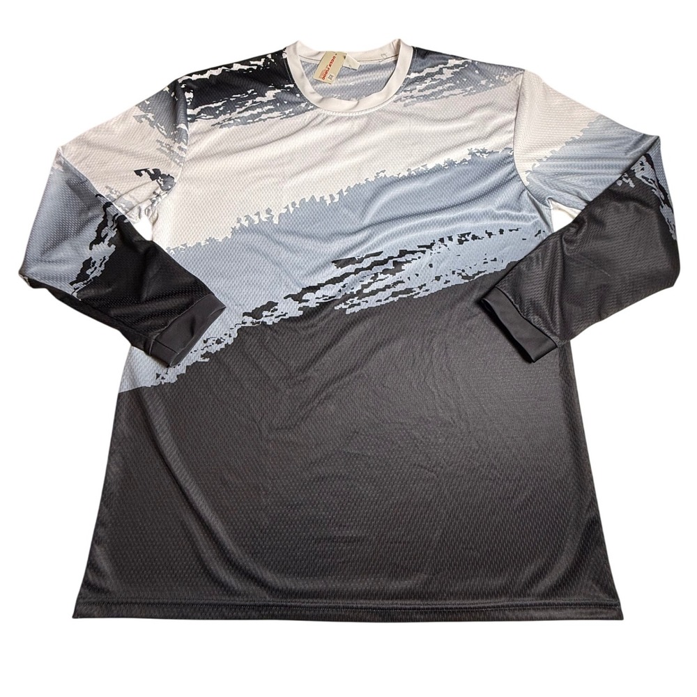 UGLY FROG XXL Long Sleeve Cycling Jersey Abstract Black‎ Gray White-859